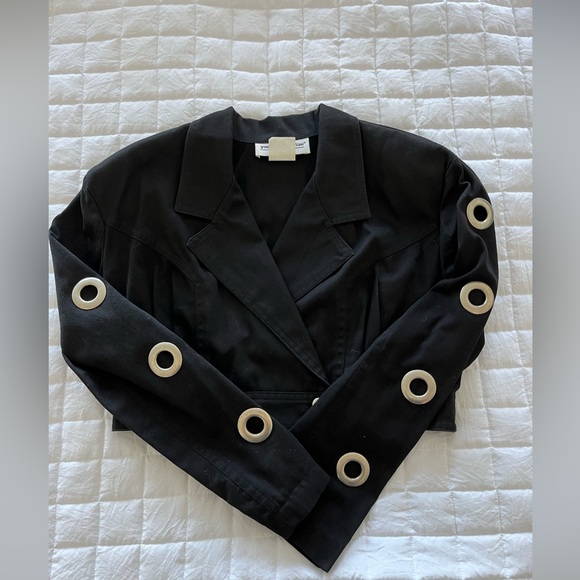 YOUNG EDWARDIAN Rare Vintage Black Two Piece Set Bolero Jacket/Skirt Size 9 - Picture 5 of 10